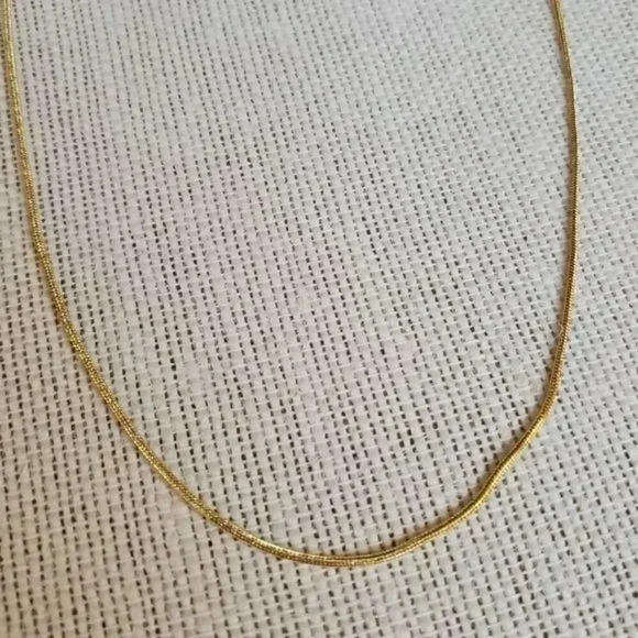 Minimalist Snake Chain 18K Gold Plated Necklace - Picture 1 of 8